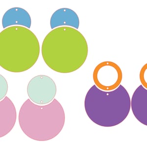 Circle Geometric Earrings SVG, Glowforge Earrings, Earring SVG, Earring SVG Bundle, Geometric Earrings