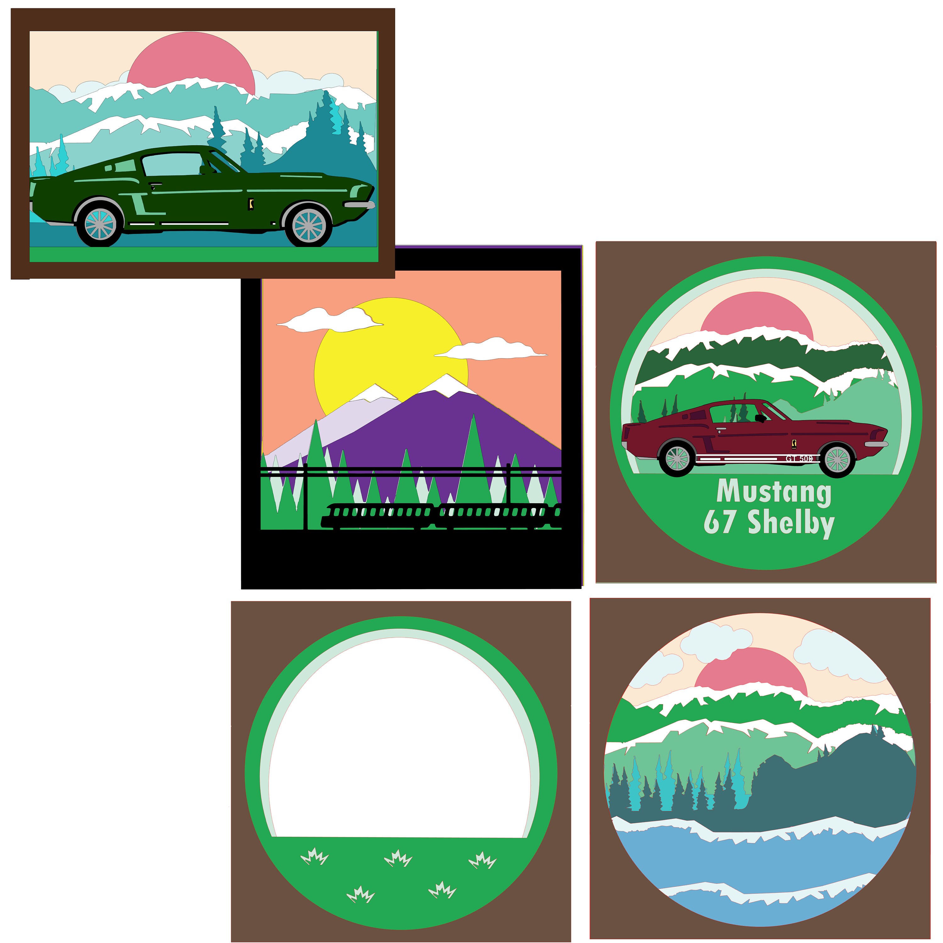 4 Shadowboxes SVG DIGITAL DOWNLOAD. Includes Train Field Etsy