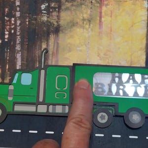 Big Rig Happy Birthday DIGITAL DOWNLOAD überlagert, 2 Hintergründe, Bonus-Urlaubspaket, Anleitung für Lichter. Muster, um es auf 4 Arten zu machen