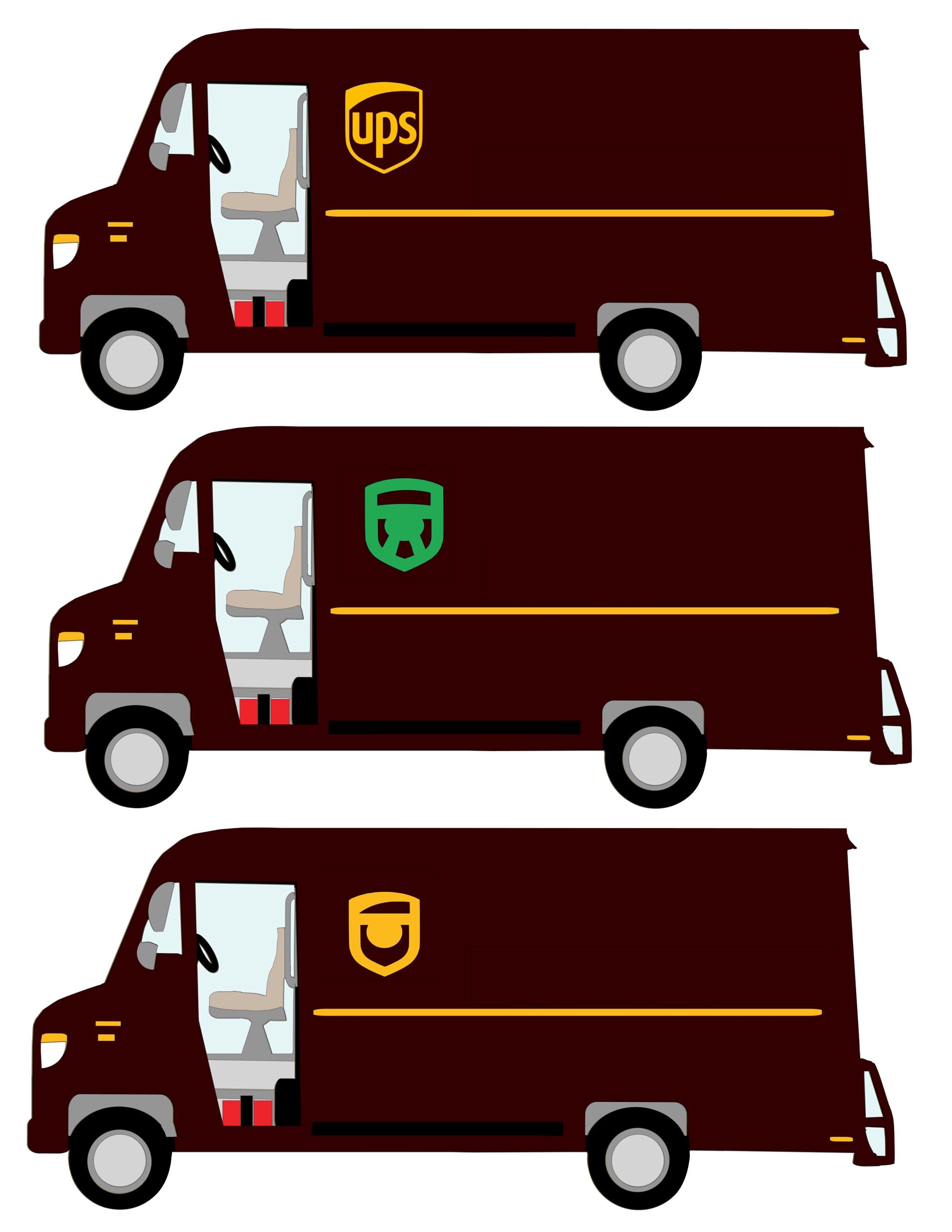 UPS Gold Shield Delivery Truck SVG: Layered Papercraft (digital ...