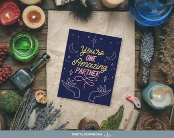 Amazing Partner Card, Cute Printable Love Card (PDF)