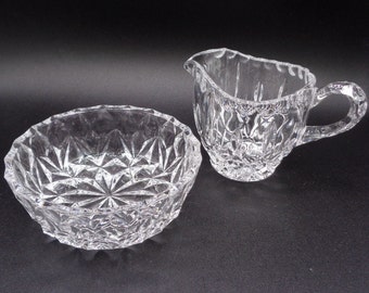 Ensemble de pot à crème en cristal au plomb et sucre