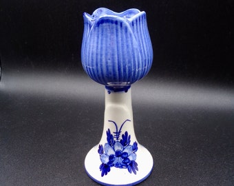 Bougeoirs peints à la main en bleu de Delft, fabriqués par D.A.I.C.