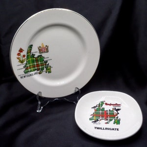 2 assiettes souvenirs pour Terre-Neuve, Canada