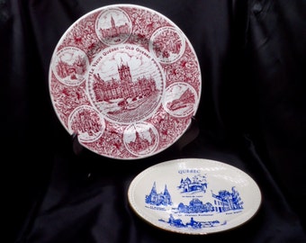 2 assiettes pour le Vieux-Québec avec de nombreuses vues de la ville. Vendu séparément !