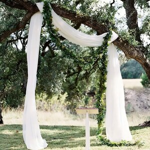 White Wedding Arch Drapes 18ft Chiffon Fabric Drapery Elegant Wedding ...
