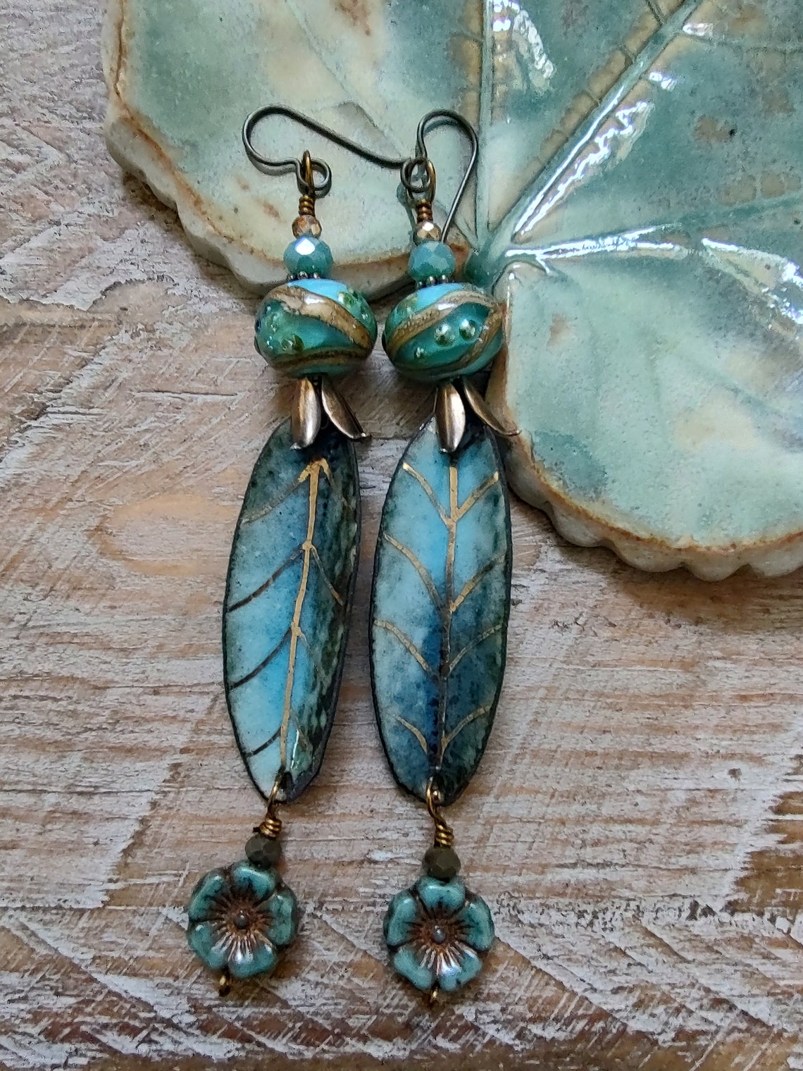 Olivenorma Turquoise Leaf Earrings main image 1
