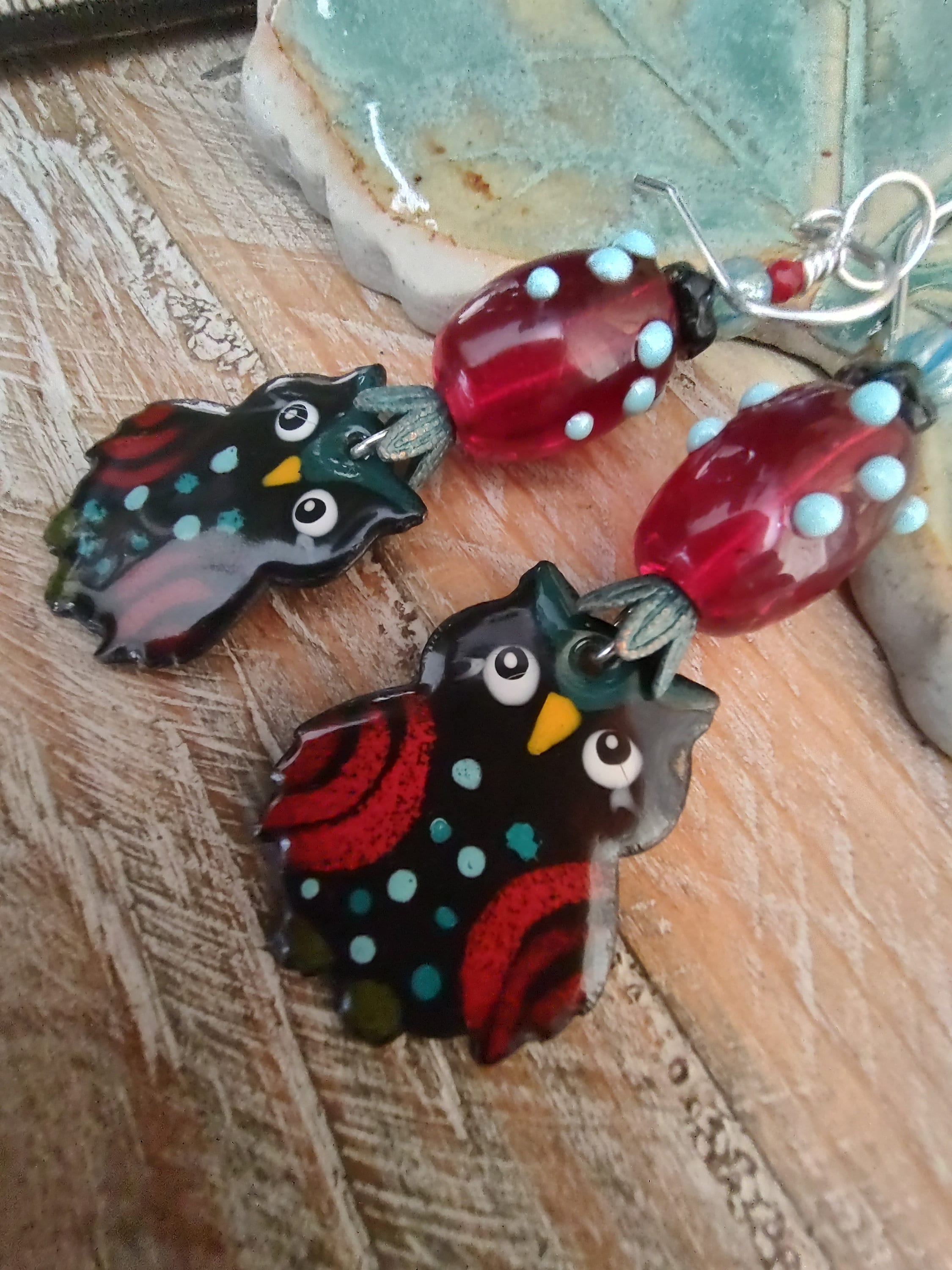 Midnight Owl Earrings * Cute Hoots * Boho Style Earrings * OOAK Gift Idea * Owl Lovers Jewelry