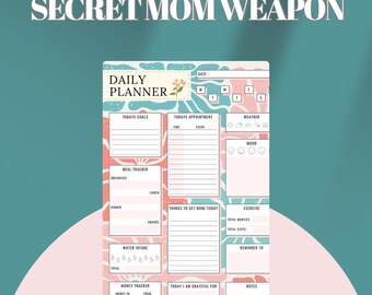 Weekly Mom Planner Printable | Digital Download for Busy Moms | Schedule Organizer PDF | Undated US Letter Size | Instant Download