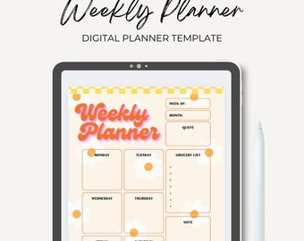 Busy Mom Editable and Printable Planner | Schedule, Grocery List, & Notes | Digital Download PDF