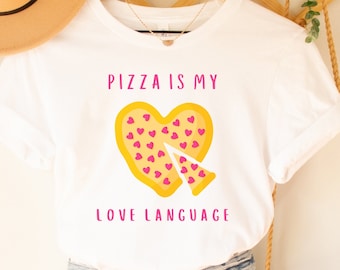 La pizza est ma chemise de la Saint-Valentin langue d'amour, chemise j'aime la pizza, chemise drôle de la Saint-Valentin, chemise Saint-Valentin, pizza mon coeur, pizza drôle