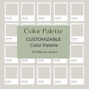 PLANTILLA DE PALETA DE COLORES / Paleta de colores de Canva / Kit de muestras de color / Creación de plantillas personalizadas de Canva / Plantilla de tablero de estado de ánimo para pequeñas empresas