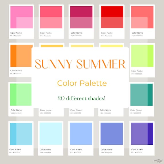 SUNNY SUMMER Color Palette Color Palette Color Swatches Etsy UK