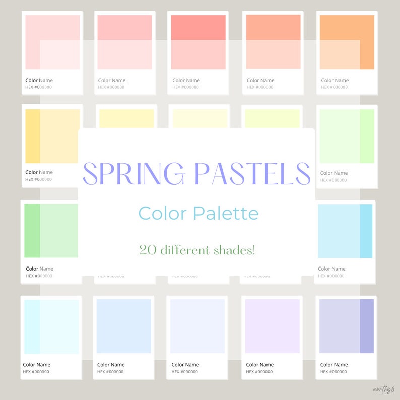 SPRING PASTELS Color Palette Color Palette Color Swatches Procreate Swatches L Etsy