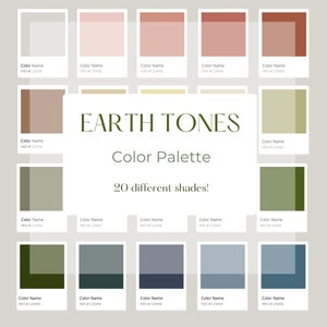 MUTED EARTH TONES Color Palette | 20 colors palette | Procreate Color Palette | Procreate Color Swatches | Brand Kit | Logo Design
