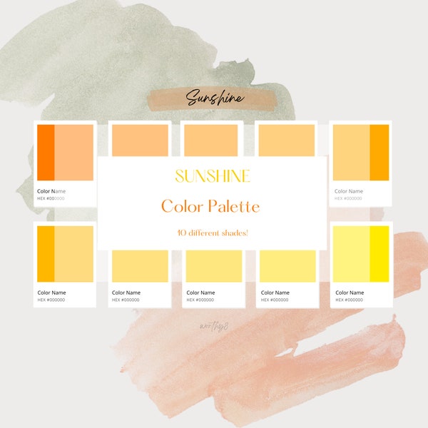 SUNSHINE Color Palette • Color Palette • Color swatches • Procreate Swatches