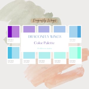 Dragonfly Wings PURPLE BLUE GREEN Paleta de colores / Paleta de 20 colores / Paleta de colores Procreate / Muestras de color Procreate / Kit de marca / Lo