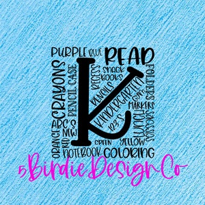 Kindergarten SVG | SVG | PNG | Shirt Design | School Design | Digital Files | Cricut | Silhouette | Kindergarten Design  | Cut File
