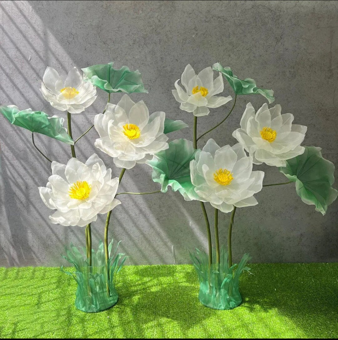 Giant Silk Flower Sets Colored Lotus Flowers Party Etsy