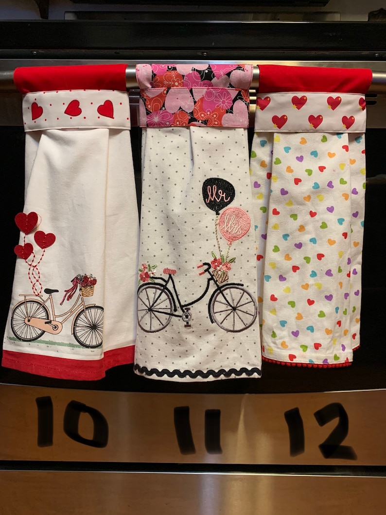 Hanging Kitchen Towel Valentine's Day Towels Love Etsy