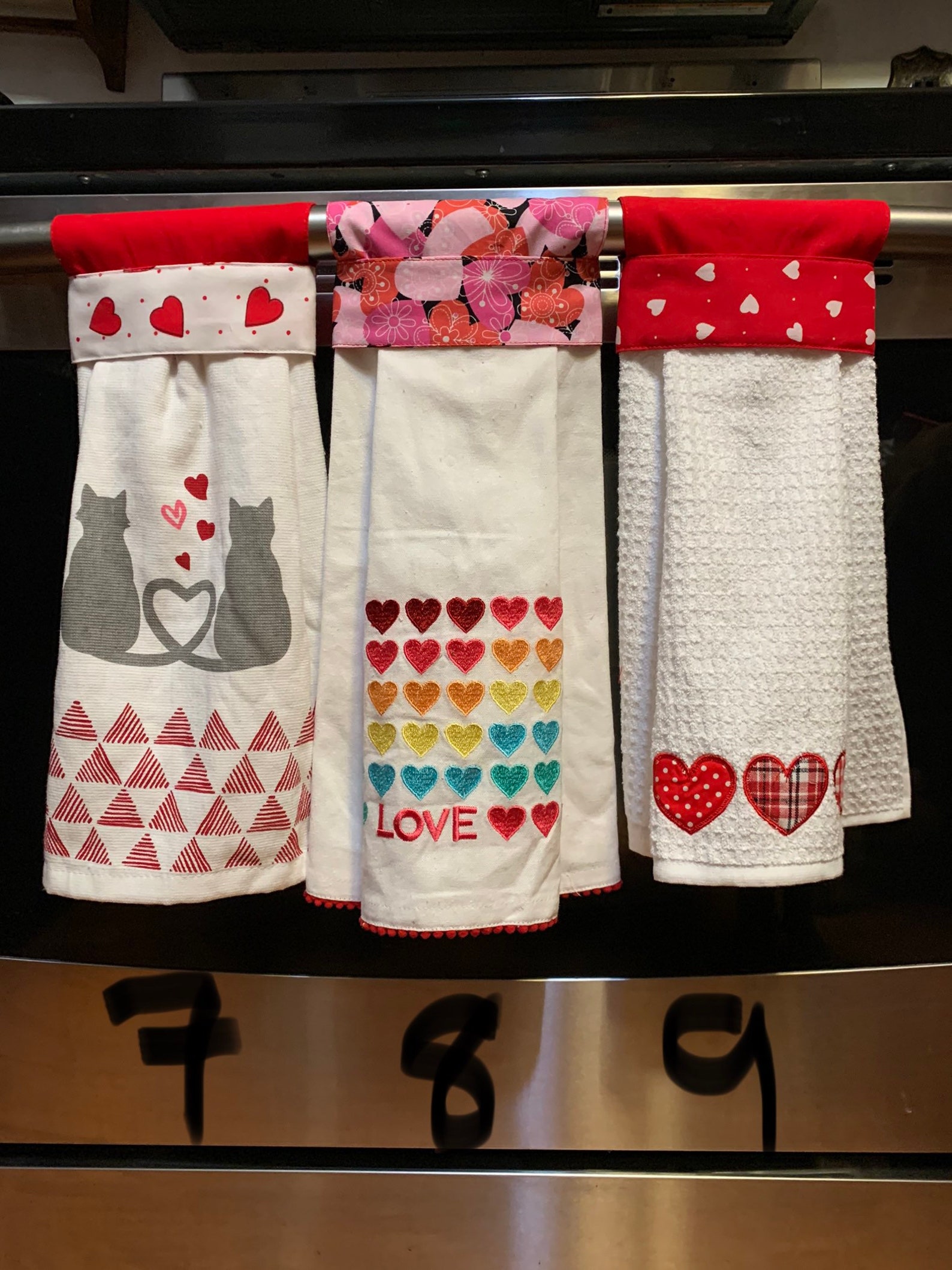 Hanging Kitchen Towel Valentine's Day Towels Love Etsy