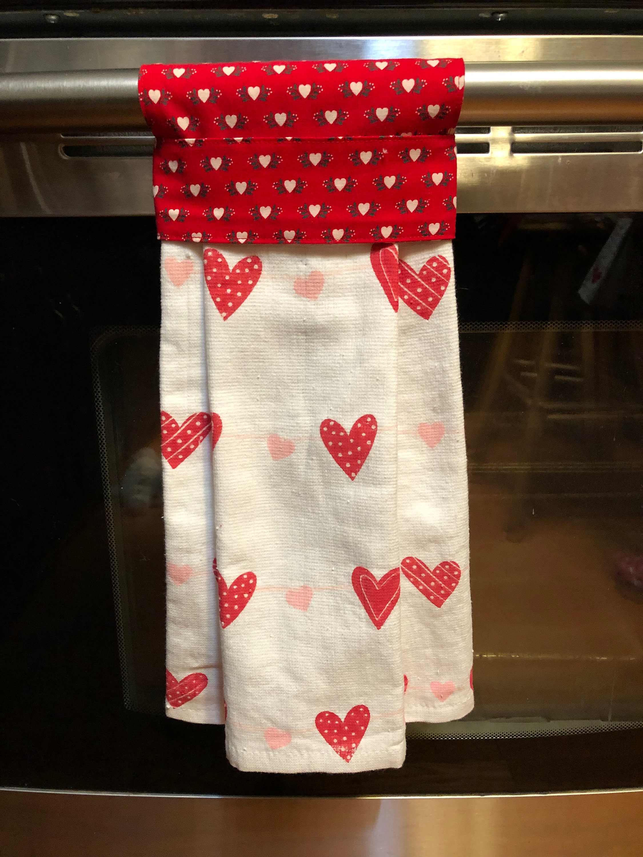 Hanging Kitchen Towel Valentine's Day Towels Love Etsy