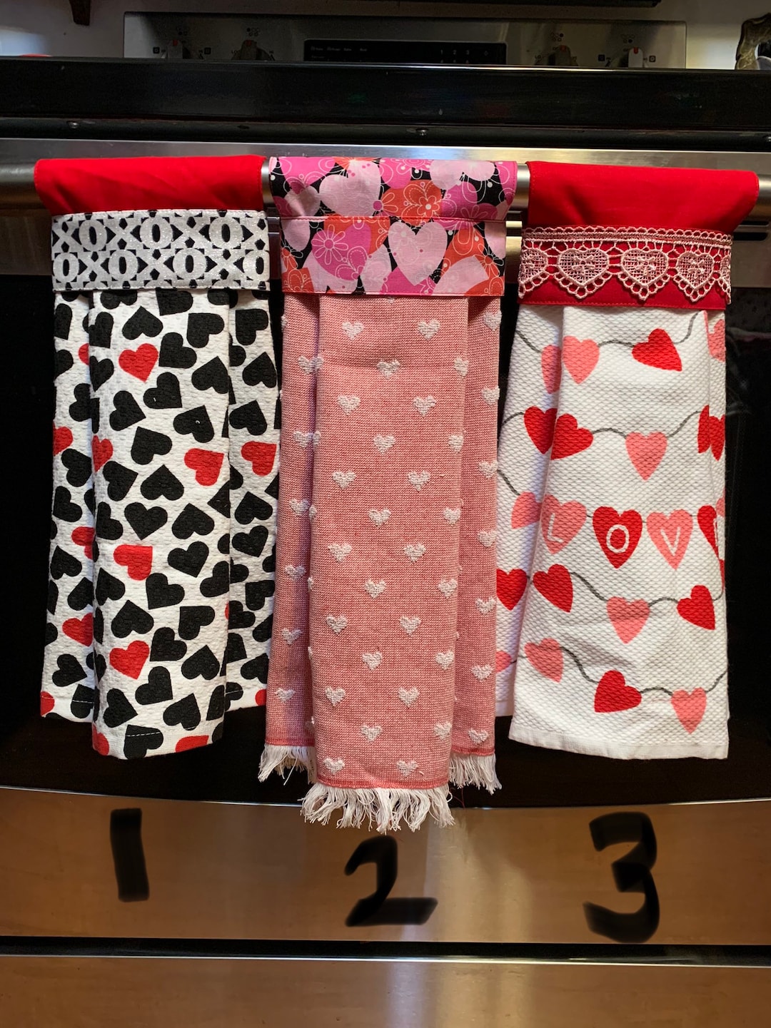 Hanging Kitchen Towel Valentine's Day Towels Love Etsy