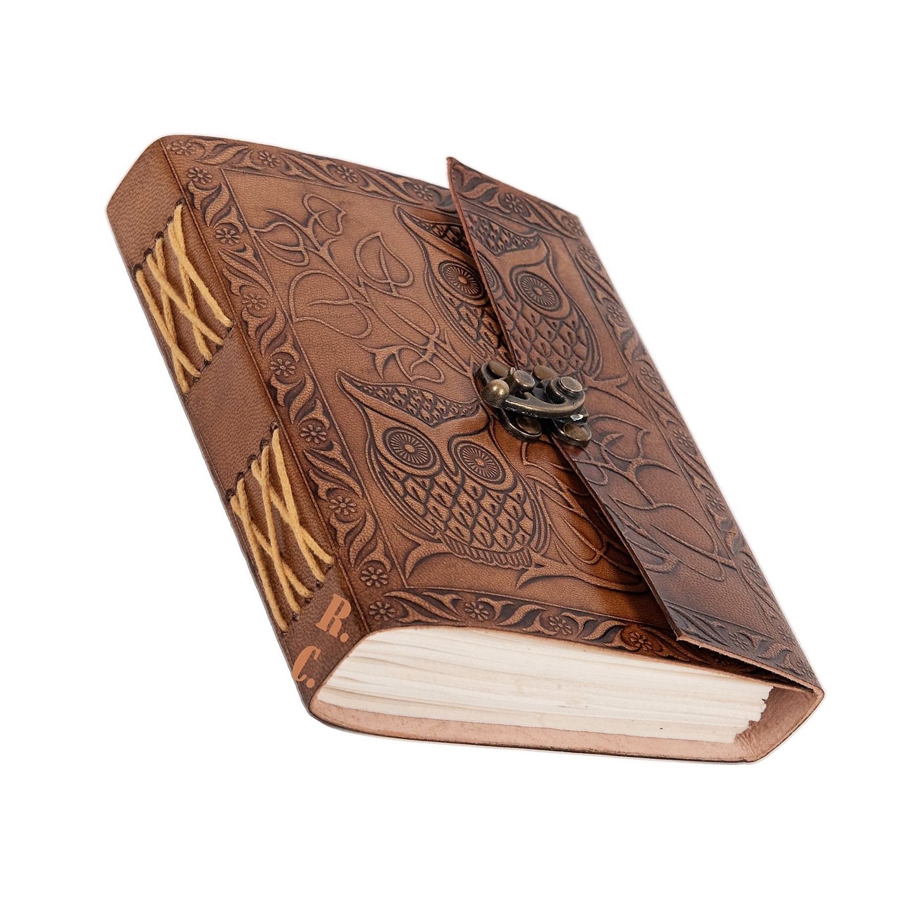 75% Off Handmade Leather owl Journal, Handmade Leather Journal, Rustic Notebook, Travel Diary, Writi