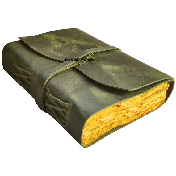Vintage Green Leather Journal for Women and Men With Antique Etsy