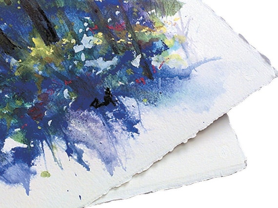  Thick Handmade A5 Size Watercolor Paper with Deckle