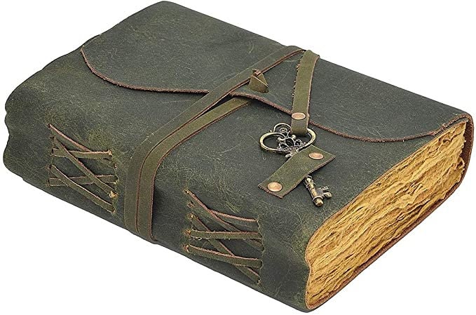 Refillable Leather Adventure Journal with Wrap Closure