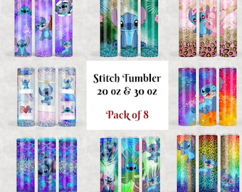 20 Oz & 30 Oz Stitch Pack of 8 Tumbler Sublimation Design | Wrap | Digital Download | PNG download