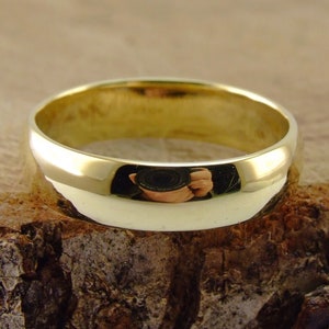 5mm,Massives 10K Gelbgold Gewölbtes Glänzendes Finish Ehering, 1.5mmThick Half Rounded Solid Gold Wedding Band, Gewölbte Eheringe