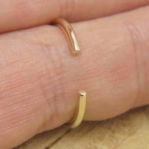 10K Solid Yellow Gold 1.6mm Thick Open Gap Ring, 10K Solid Gold Wedding Band, Gold Band Real Handmade.
