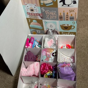12 Days GIRLS Christmas Surprise box, Christmas gift box for kids, Christmas Surprise for Kids, Selfcare Gift for Kids image 10