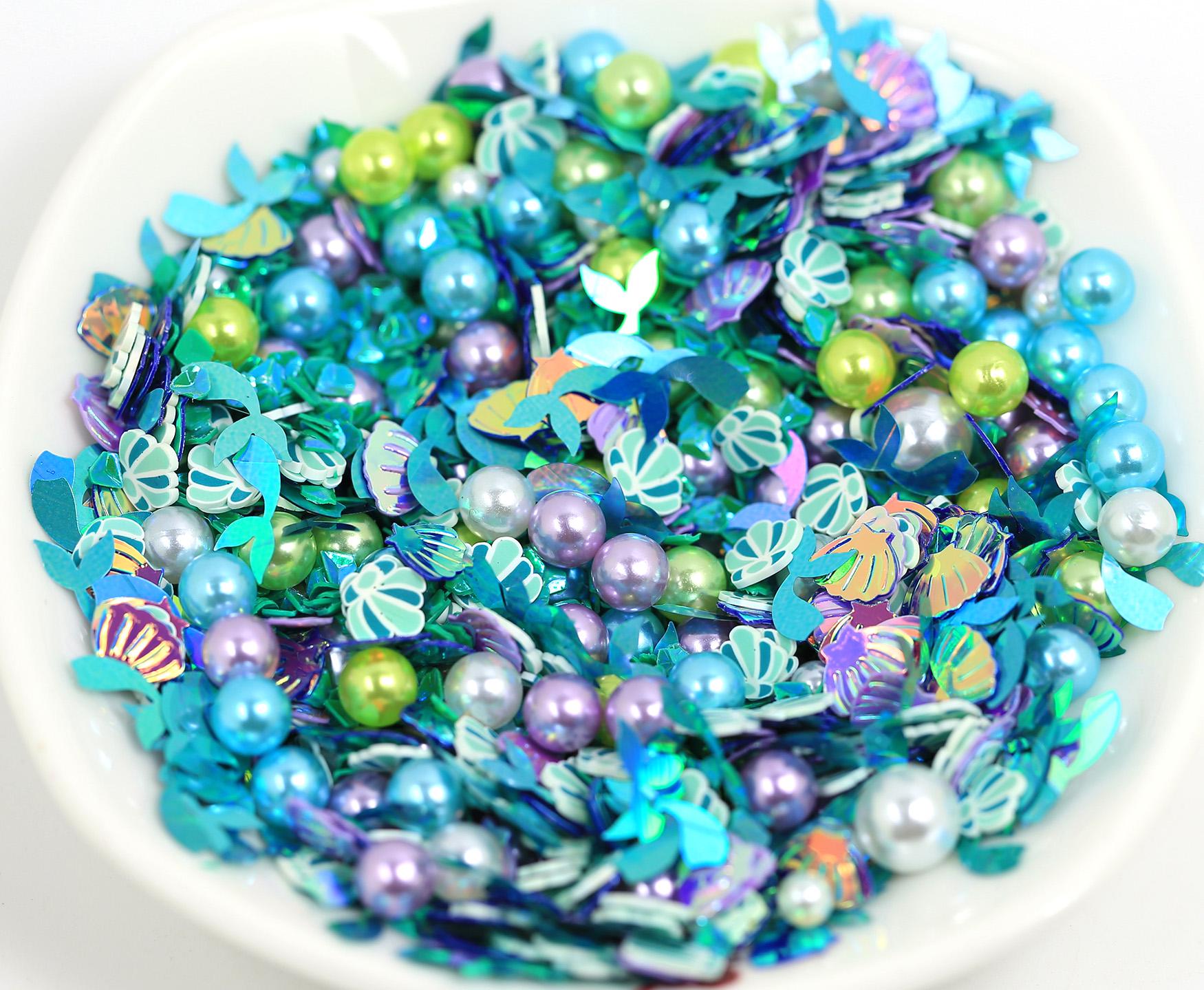 Ocean Mermaid Pearl Shells Theme Foils Confetti for Resin Art, Nail Art ...