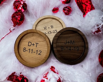 Personalized Initials Ring Dish/Custom Jewelry Dish/Wedding Ring Dish/Wood Ring Holder/Mens Ring Dish/4th Anniversary Gift/Engagement Gift