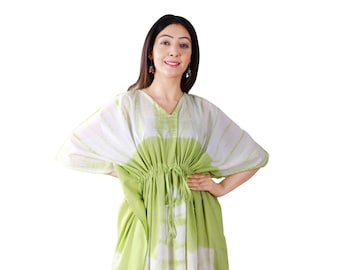 Cotton tie dyed Kaftan, Beach cover up, Vacation dress, Part y dress, Cocktail dress, Wedding party, Chic dress, Holiday dress