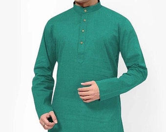 Ensemble 100% coton Shalwar Kurta Pathani pour hommes indiens/Kurta Shalwar Design indien Panjabi look toutes les couleurs disponibles Taille Plus (S-7XL) UNIQUEMENT KURTA