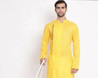Indian men's 100% Cotton Shalwar Kurta Pathani Set/Kurta Shalwar Indian design Panjabi look all color available Plus Size (S-7XL) ONLY KURTA