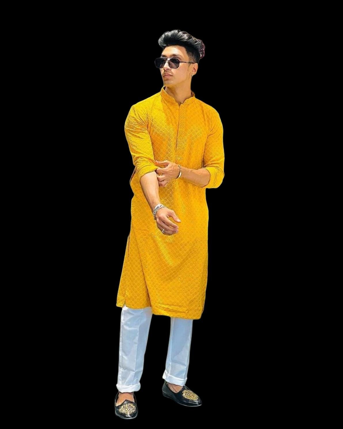 Yellow and Green Haldi Outfit - Etsy