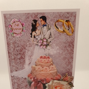 Hochzeitskarte, Glückwunschkarte zur Hochzeit, Vermählung, Trauung