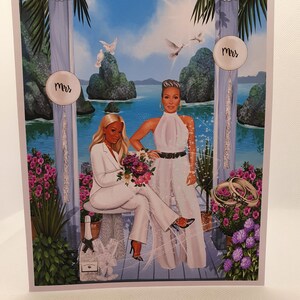 Tarjetas de boda para dos mujeres.
