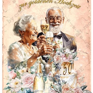 Glückwunschkarte zur goldenen Hochzeit