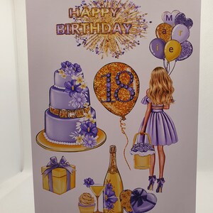 Carte d’anniversaire pour l’âge de la majorité, fille, jeune femme