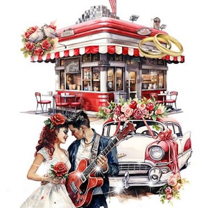 Hochzeitskarte Rockabilly