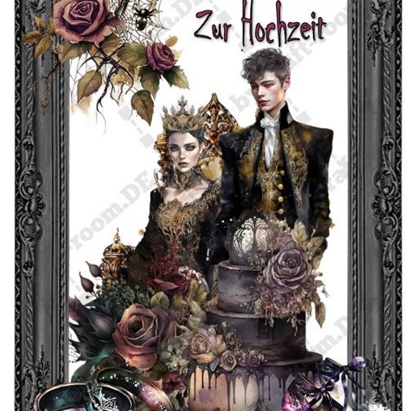 Gothic Hochzeitskarte