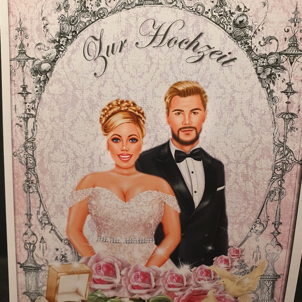 Hochzeitskarte, Glückwunschkarte zur Hochzeit