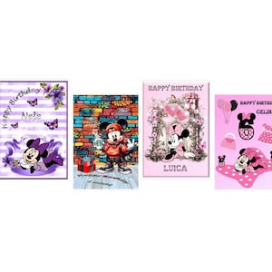 Kindergeburtstagskarte Micky Maus und Minnie Maus