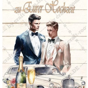Hochzeitskarte für Männer, Hochzeitskarte Homoehe